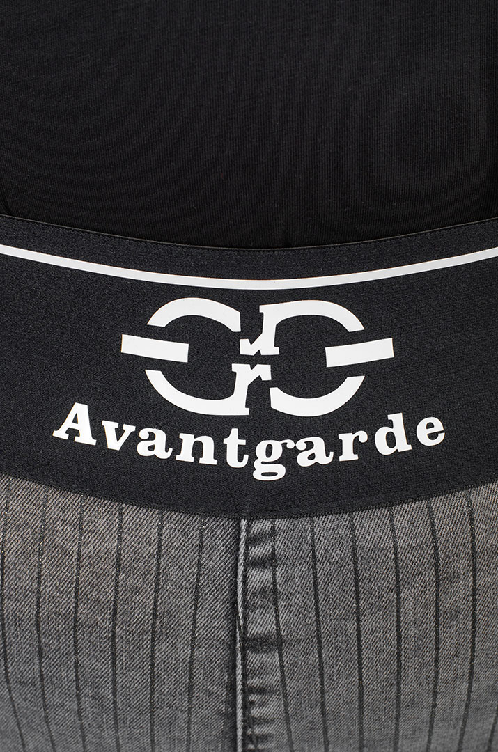 Джинси середні в вертикальну смужку великих розмірів