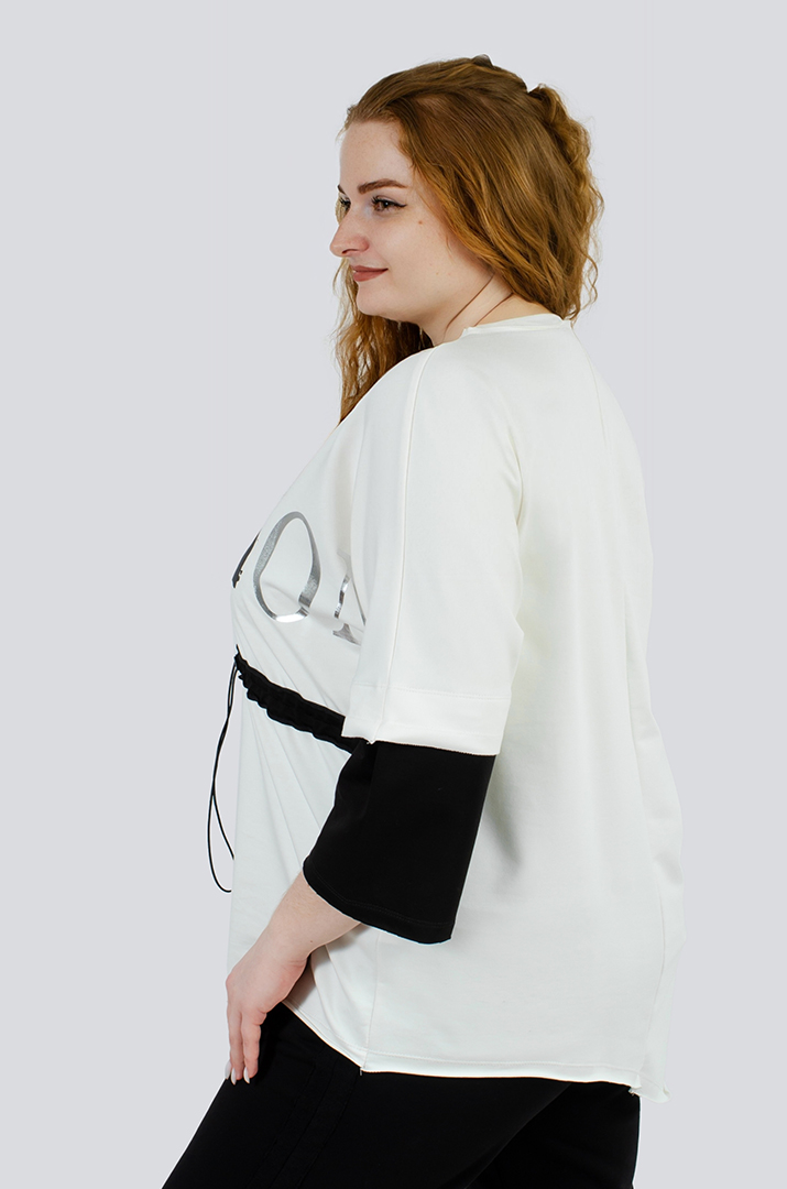 Джемпер спорт с декором больших размеров