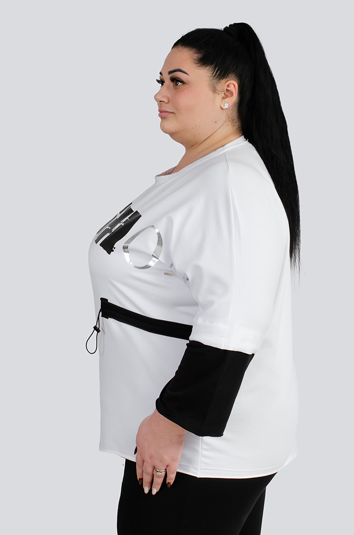 Джемпер спорт с декором больших размеров