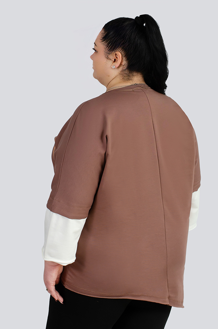 Джемпер спорт с декором больших размеров