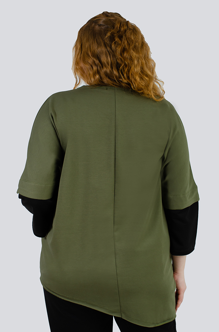 Джемпер спорт с декором больших размеров