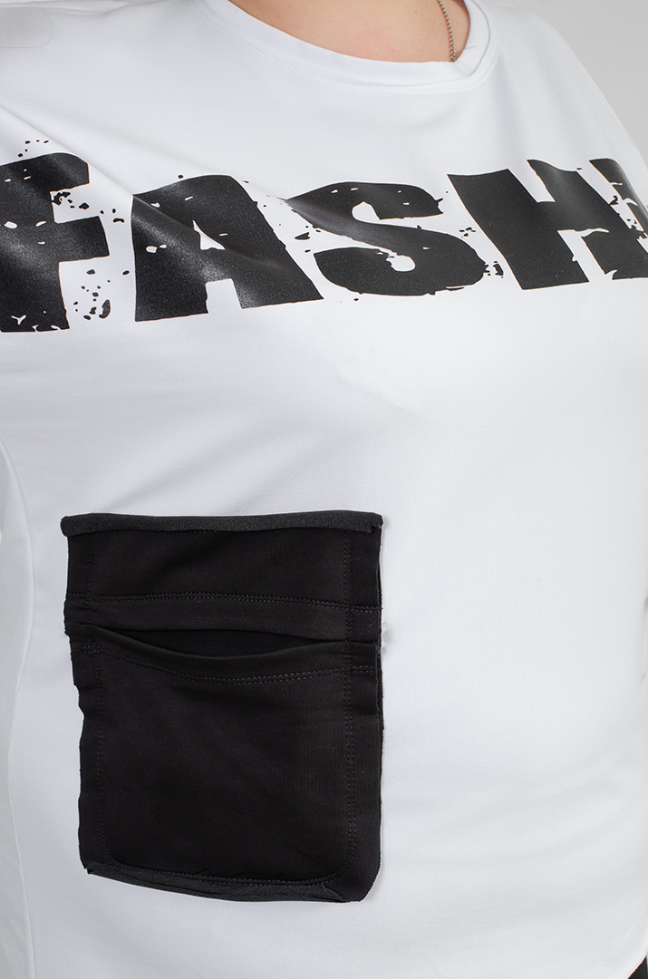 Джемпер спорт с декором больших размеров