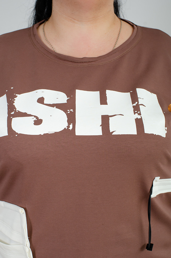 Джемпер спорт с декором больших размеров