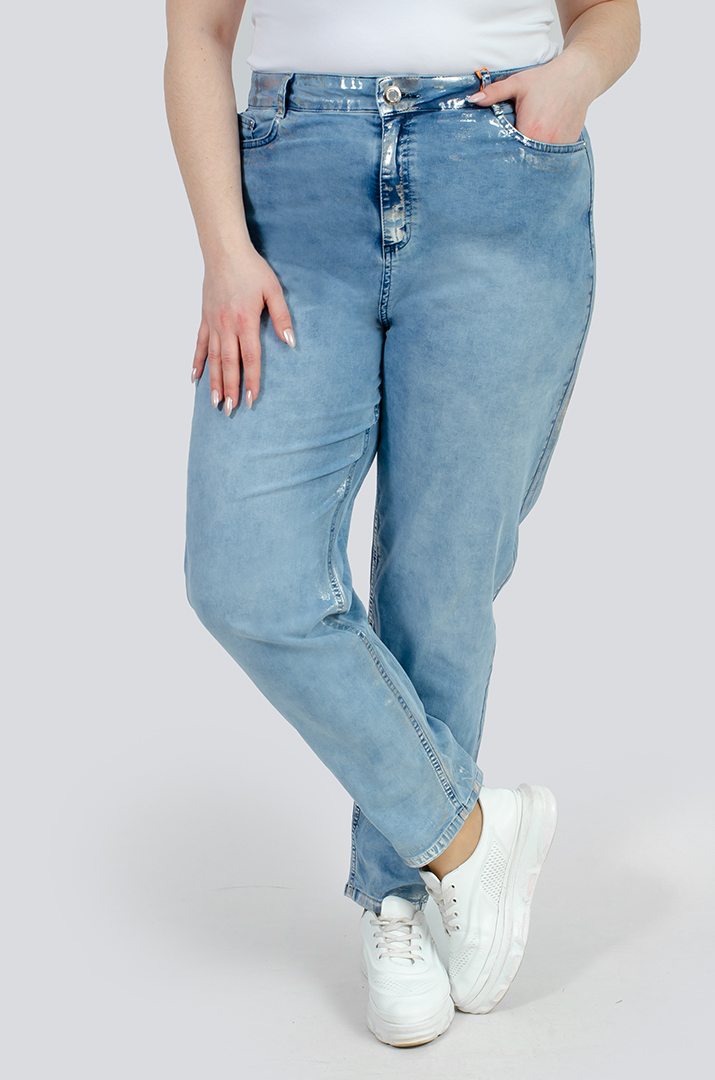 Трендові джинси зі сріблом великих розмірів