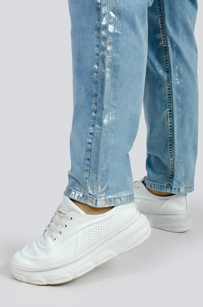 Трендові джинси зі сріблом великих розмірів