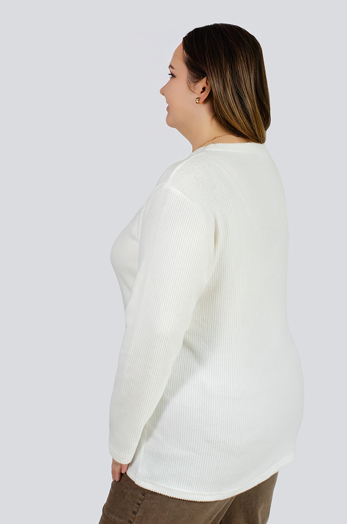 Теплий ангоровий джемпер в рубчик великих розмірів