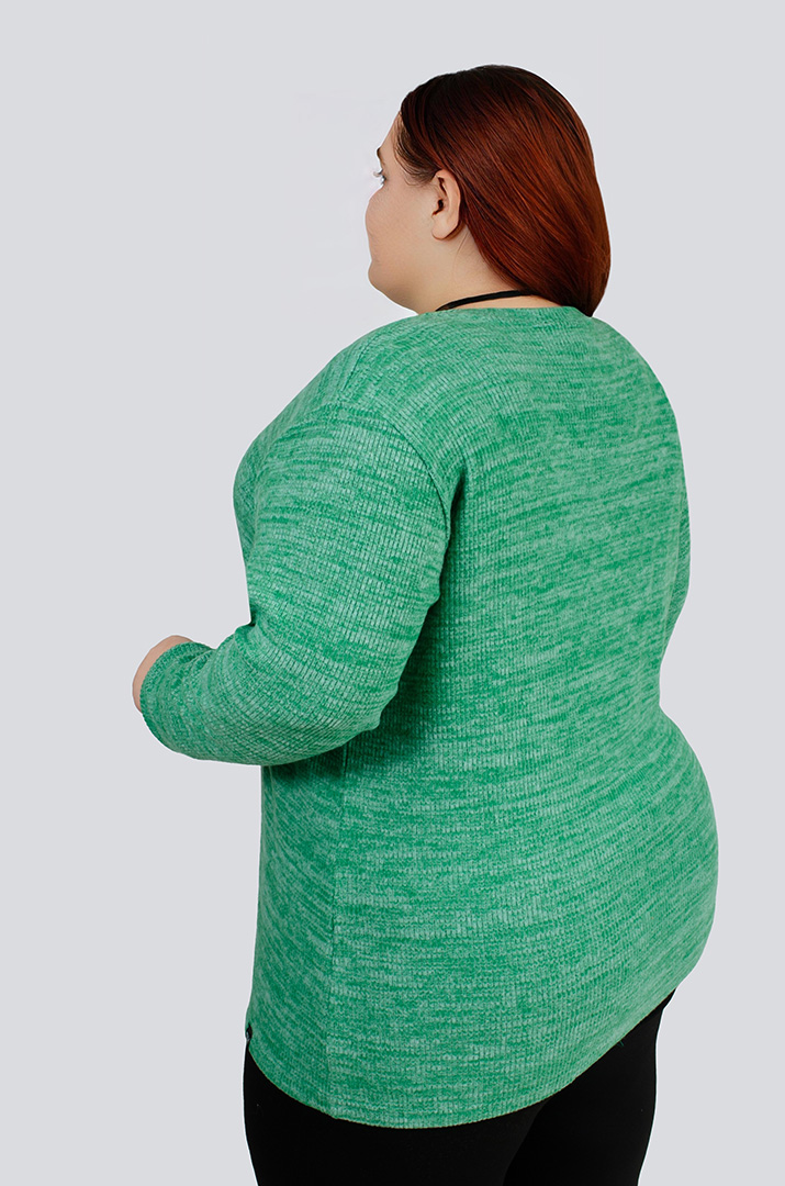 Теплий ангоровий джемпер в рубчик великих розмірів