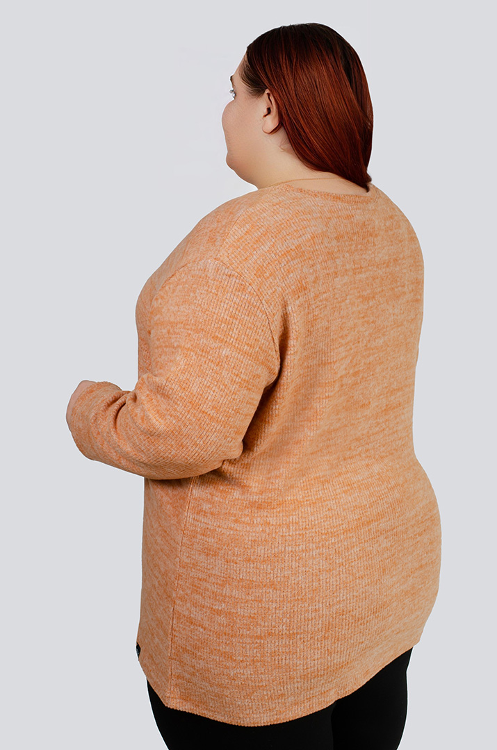 Теплий ангоровий джемпер в рубчик великих розмірів