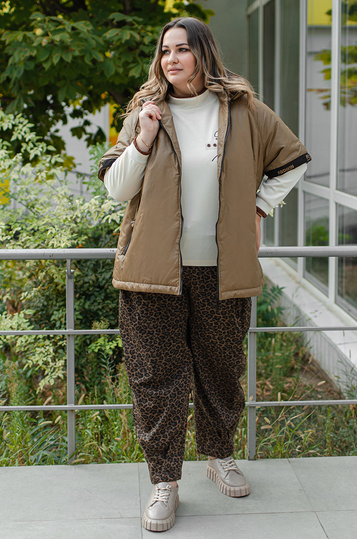 Джинси банани в леопардовий принт великих розмірів