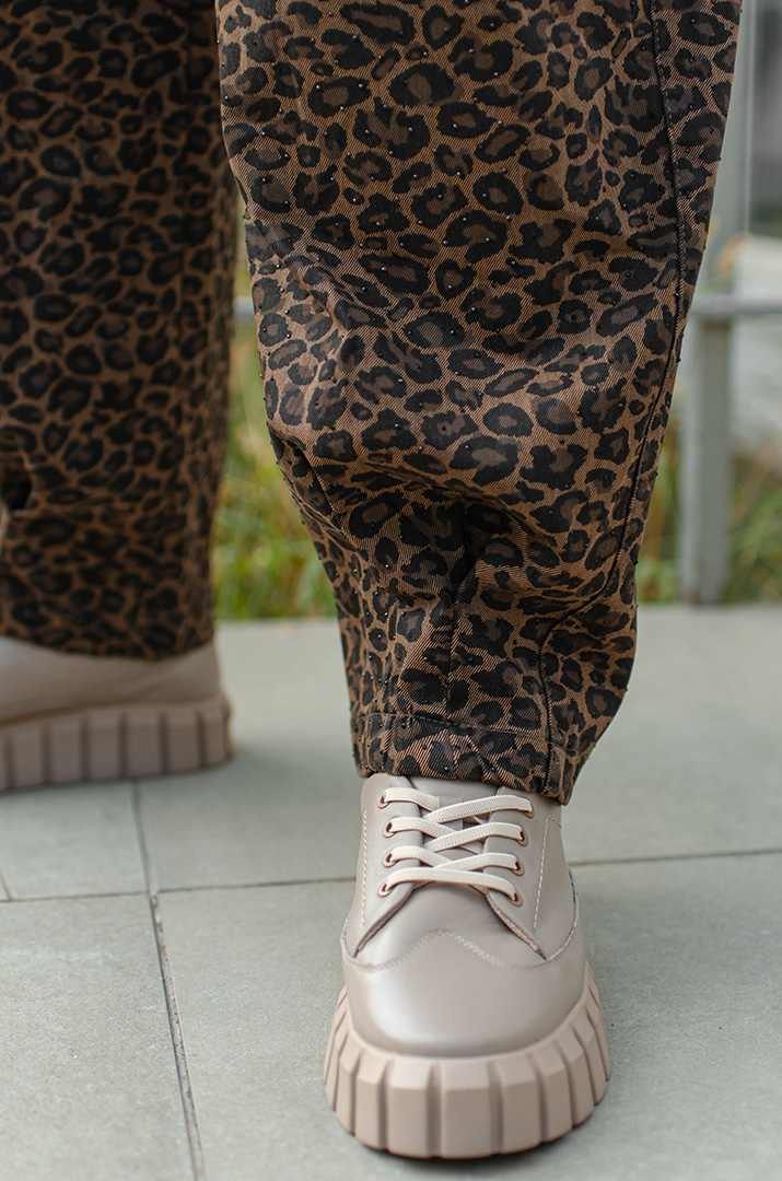 Джинси банани в леопардовий принт великих розмірів