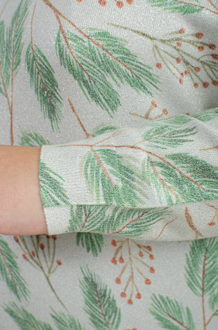 Джемпер с растительным принтом больших размеров