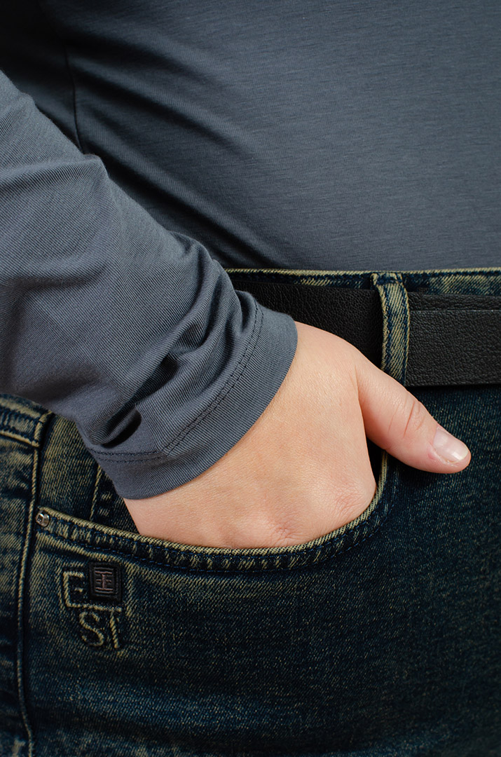 Джинси з принтом та поясом великих розмірів