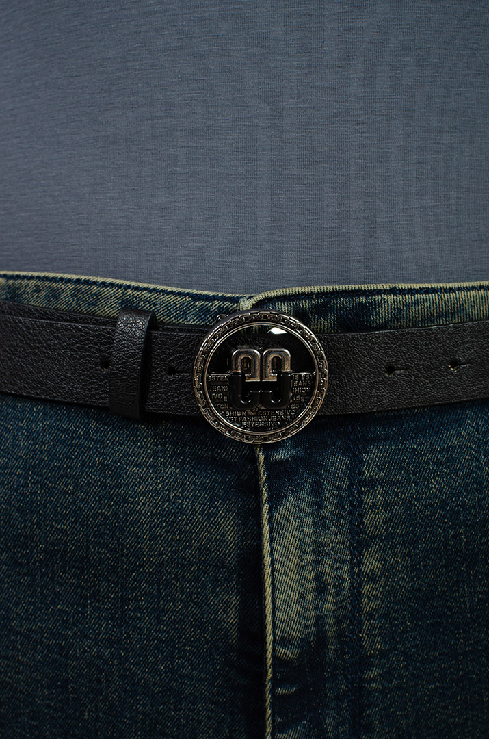 Джинси з принтом та поясом великих розмірів