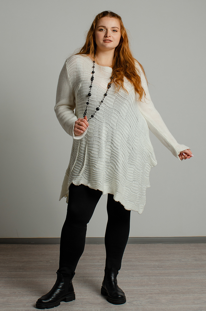 Джемпер текстурної в'язки великих розмірів