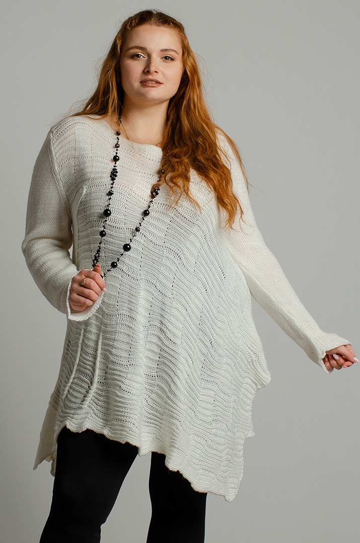 Джемпер текстурної в'язки великих розмірів