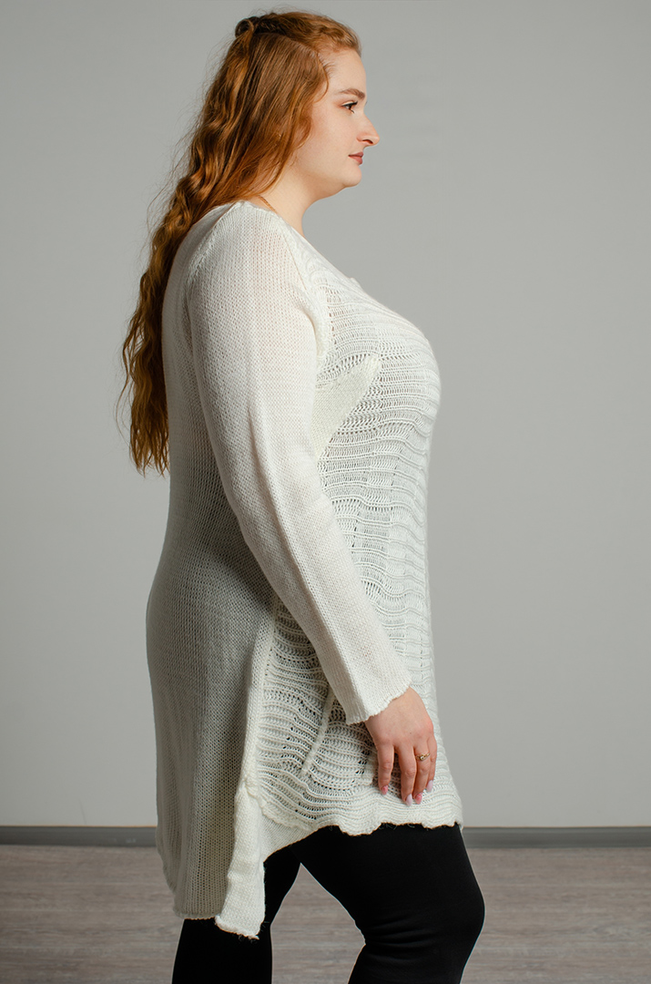 Джемпер текстурної в'язки великих розмірів