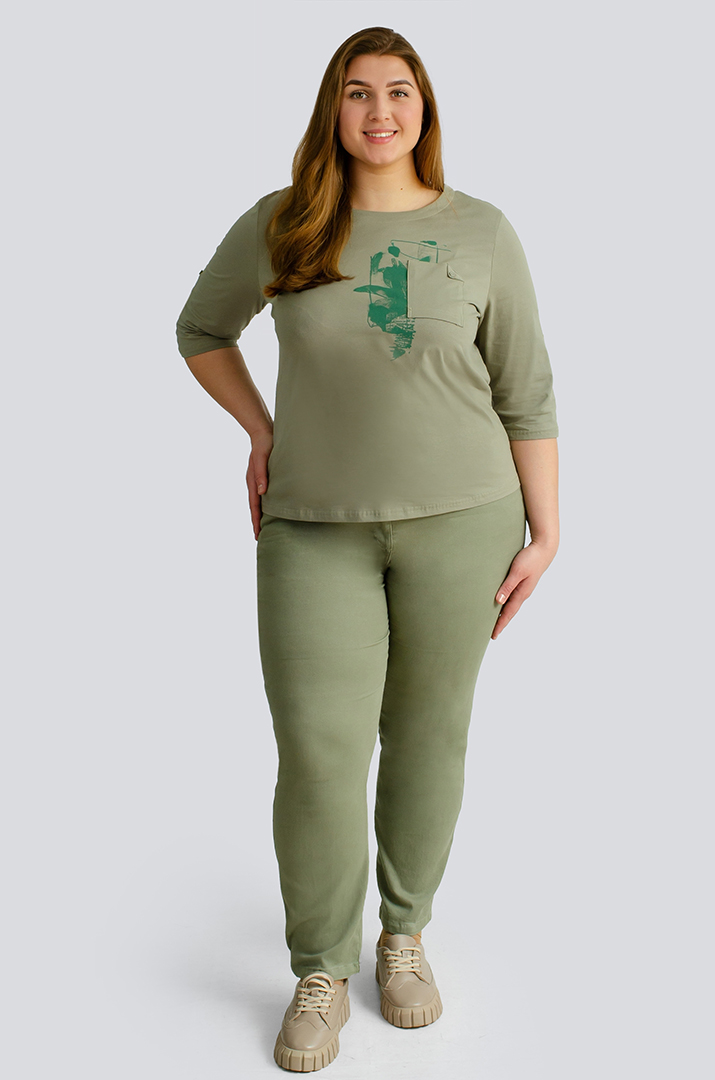 Джинси завужені з поясом великих розмірів