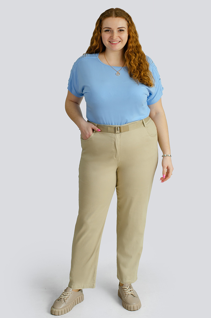 Джинси завужені з поясом великих розмірів