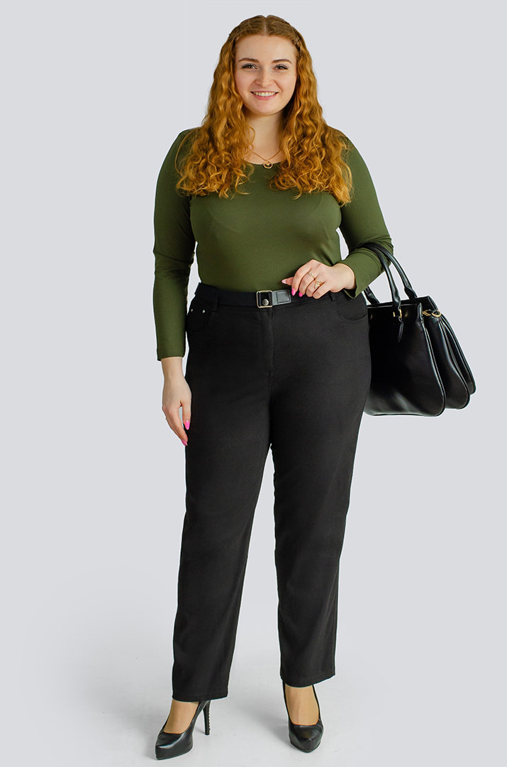 Джинси завужені з поясом великих розмірів