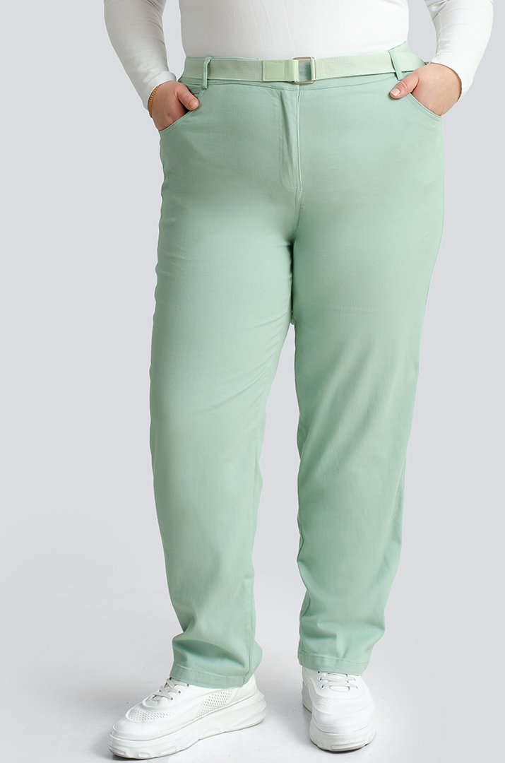 Джинси завужені з поясом великих розмірів