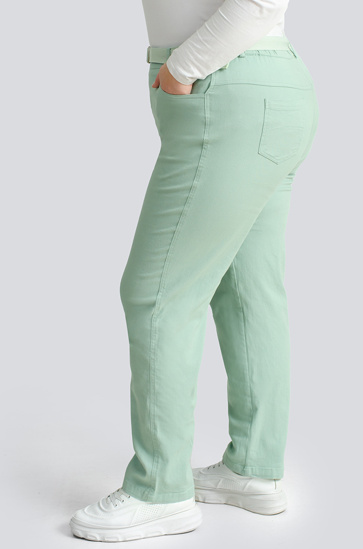 Джинси завужені з поясом великих розмірів