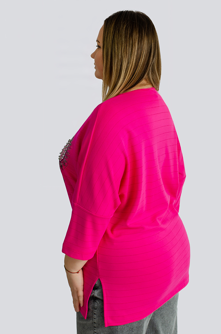 Джемпер трикотажный в полоску больших размеров