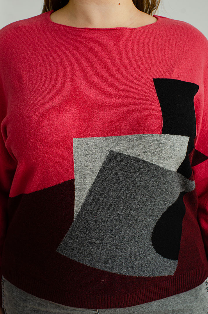 Яскравий в'язаний джемпер великих розмірів