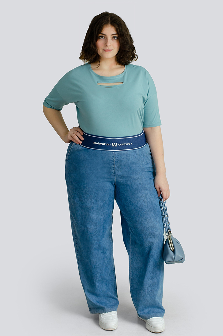 Джинси в принт рептилія великих розмірів