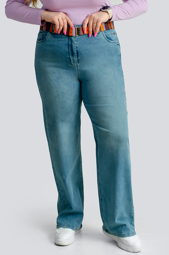 Джинси з яскравим поясом великих розмірів