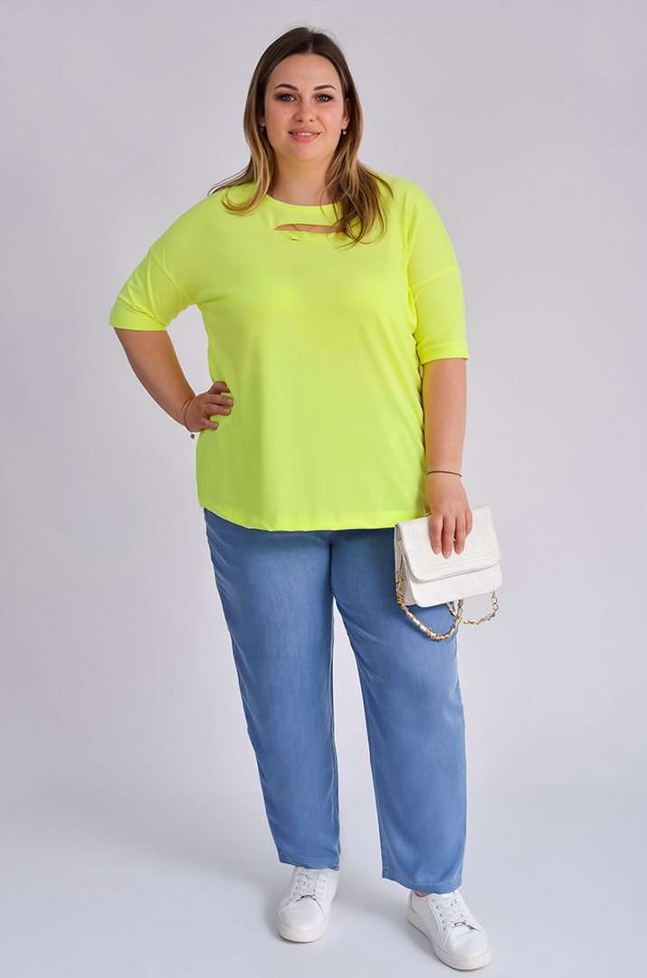 Джинси 7/8 блакитного кольору великих розмірів