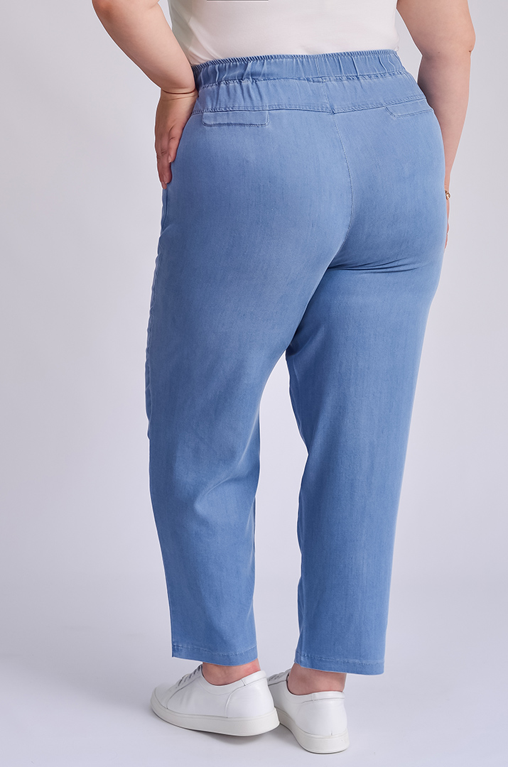 Джинси 7/8 блакитного кольору великих розмірів