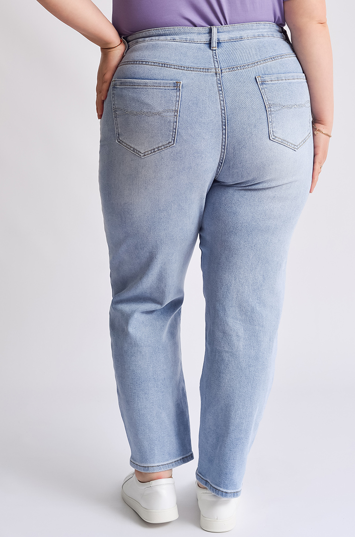 Джинсы 7/8 с поясом-шнурком больших размеров