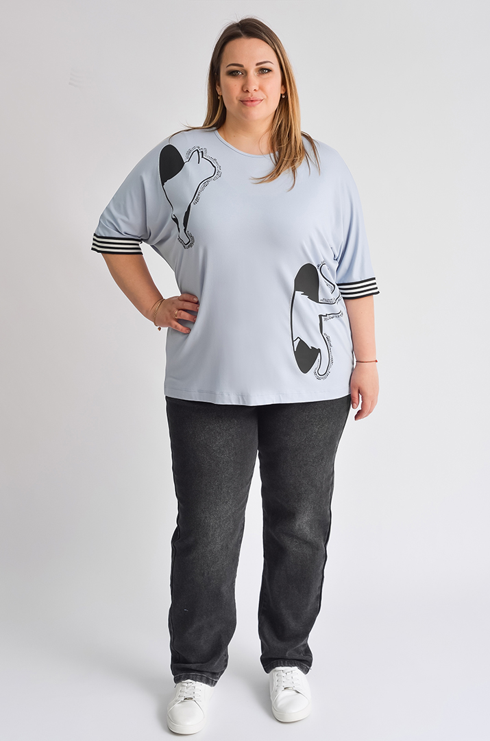 Джинси завужені графітового кольору великих розмірів