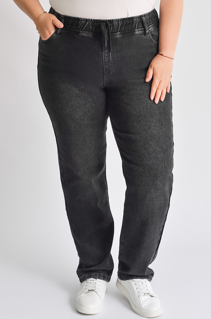 Джинси завужені графітового кольору великих розмірів