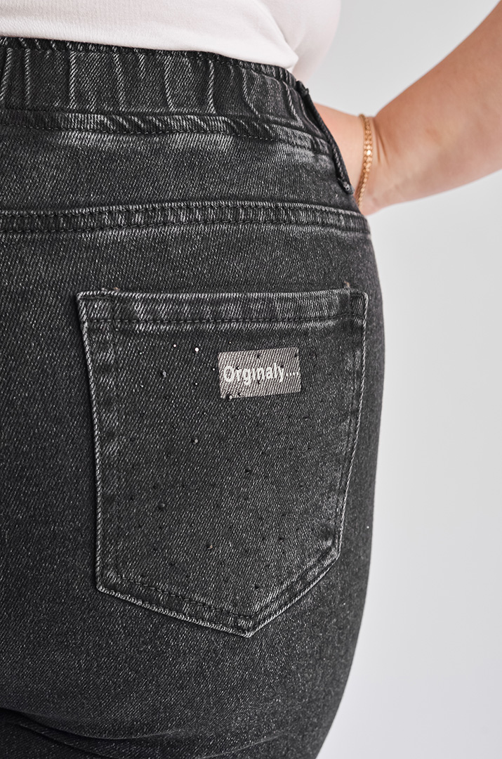 Джинси завужені графітового кольору великих розмірів