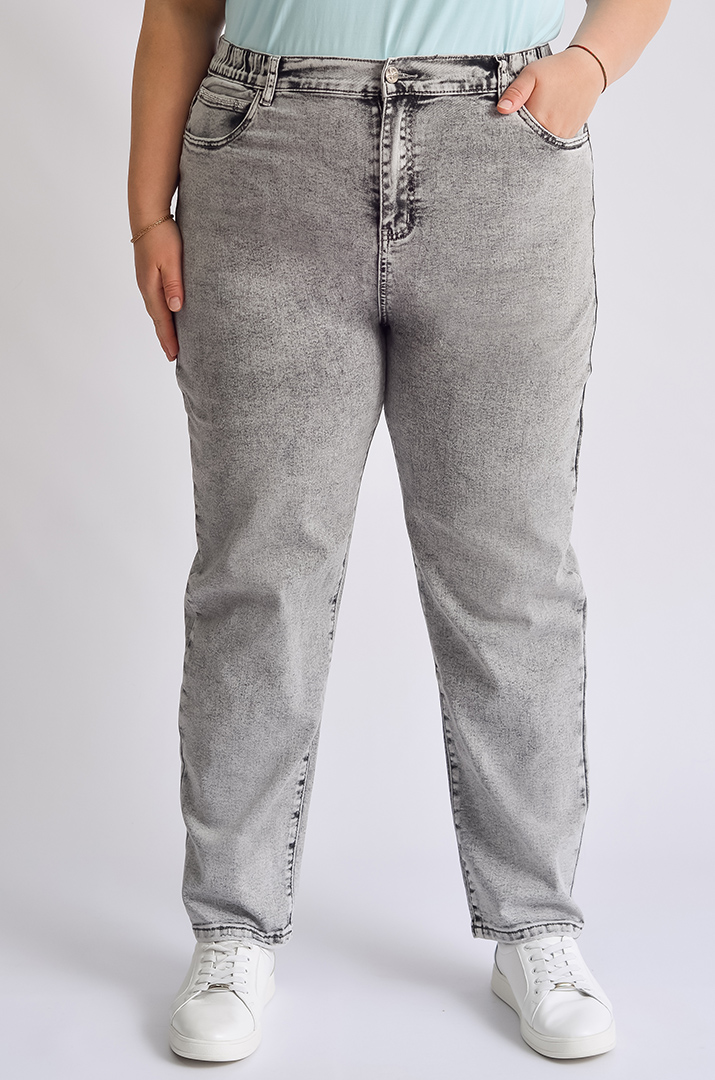 Джинси завужені світло-сірі великих розмірів