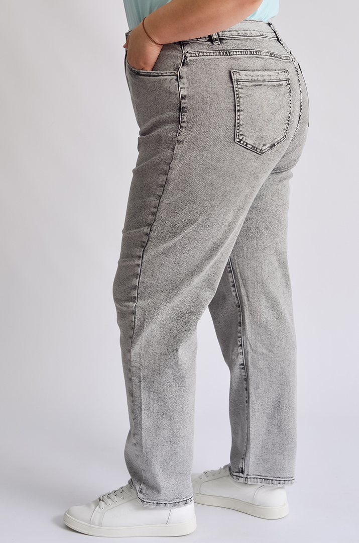 Джинси завужені світло-сірі великих розмірів
