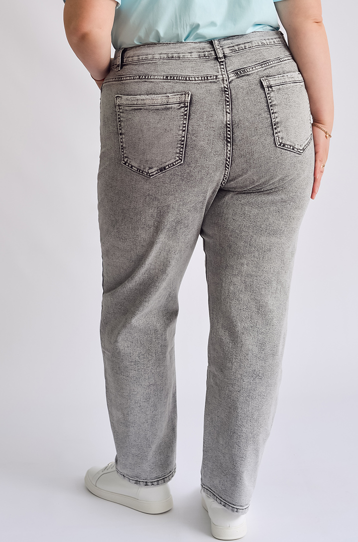 Джинси завужені світло-сірі великих розмірів