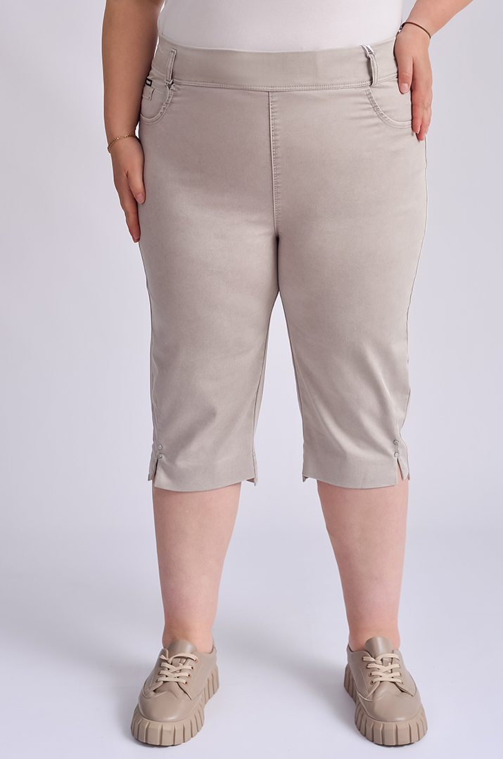 Капрі з котону з еластичним поясом великих розмірів