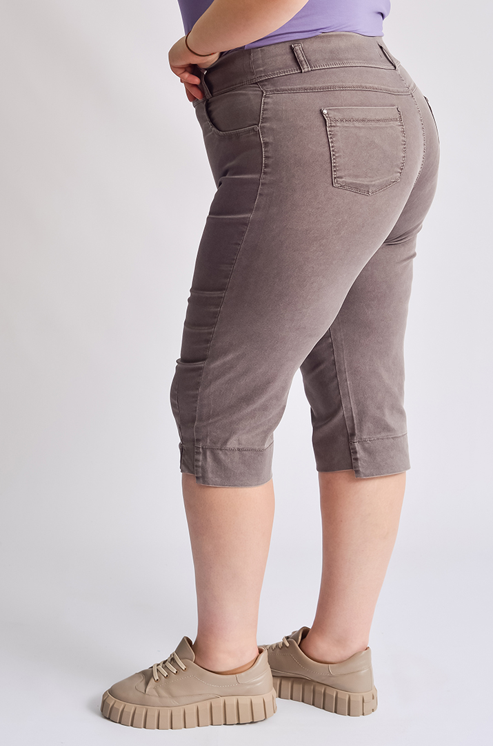 Капрі з котону з еластичним поясом великих розмірів