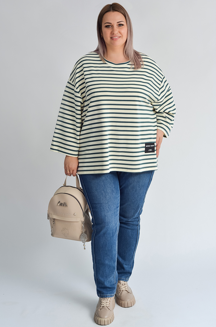 Джинси завужені з акцентним швом великих розмірів