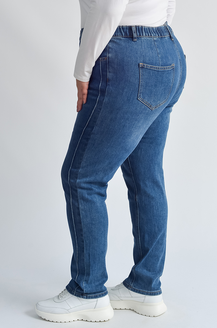Джинси завужені з акцентним швом великих розмірів