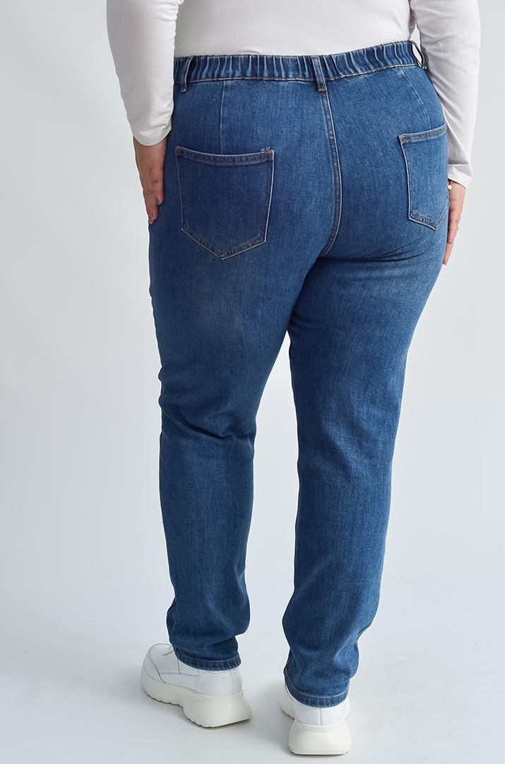 Джинси завужені з акцентним швом великих розмірів
