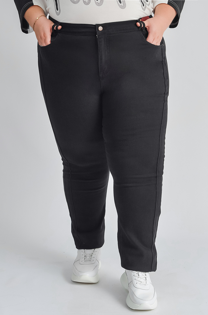 Джинси завужені з акцентним швом великих розмірів