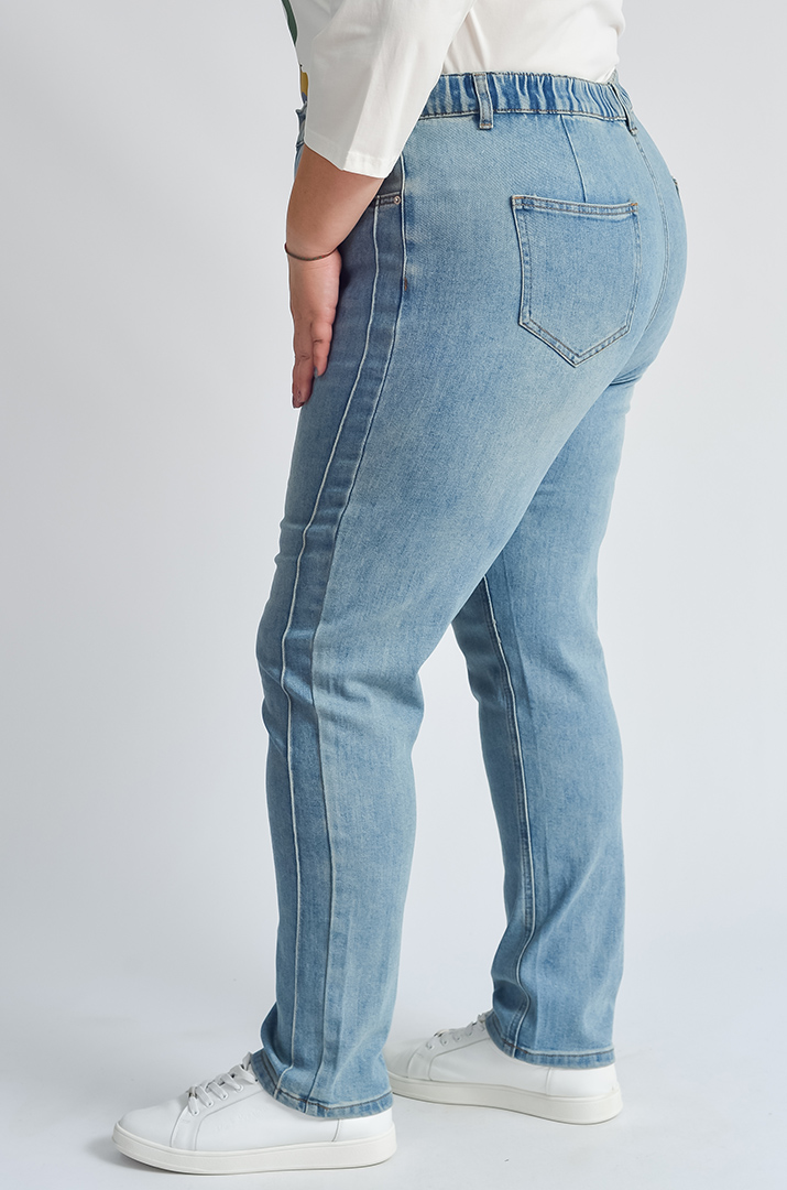 Джинси завужені з акцентним швом великих розмірів