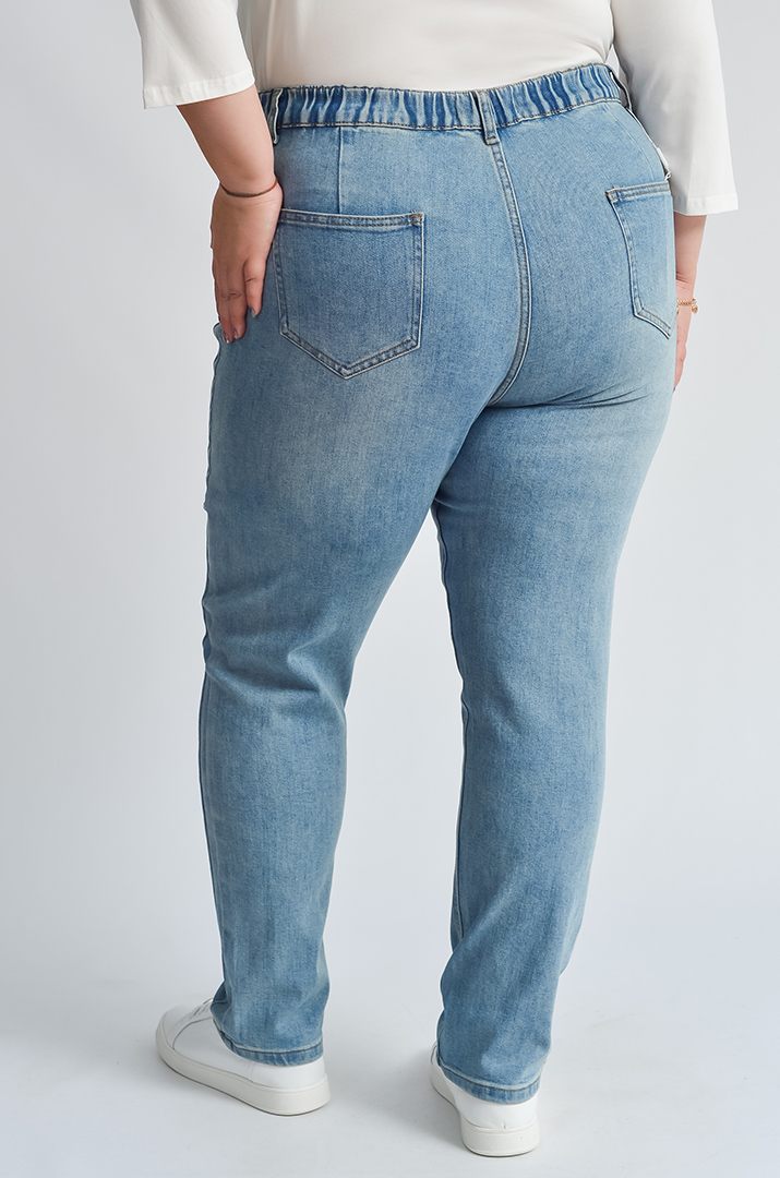 Джинси завужені з акцентним швом великих розмірів