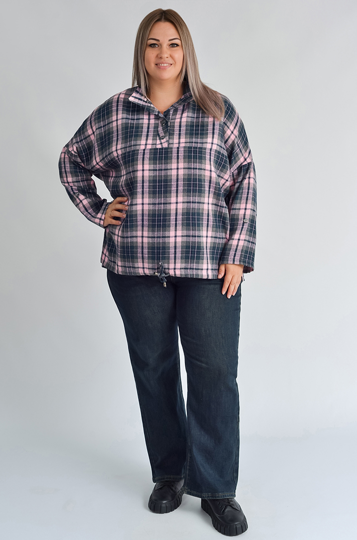 Джинси з кишенями та еластичним поясом великих розмірів