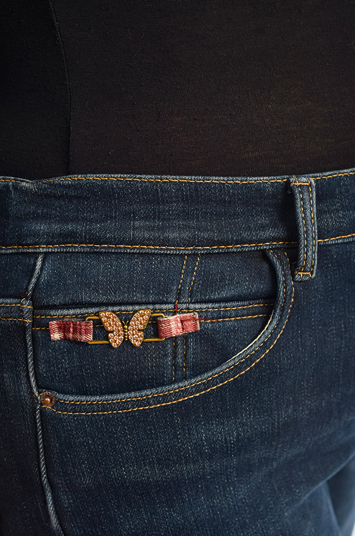 Темно-сині утеплені джинси 7/8 з флісом великих розмірів