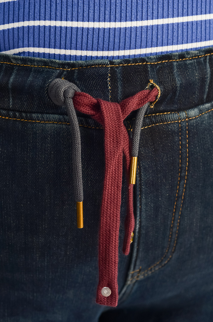 Темно-сині джинси на флісі з еластичним поясом великих розмірів