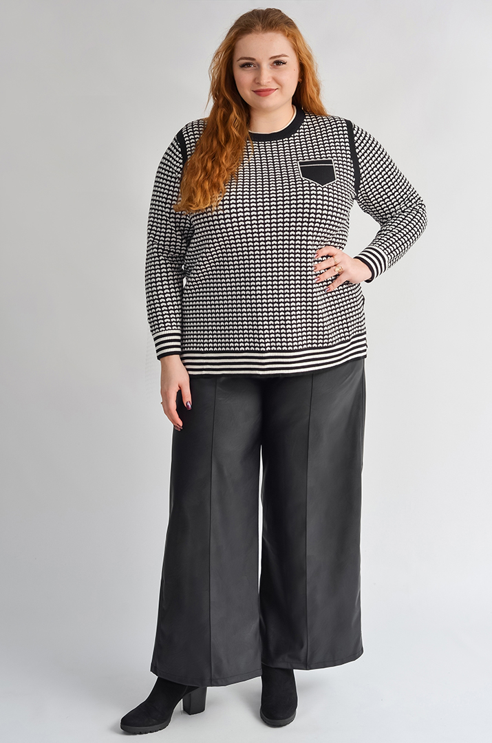 Короткий джемпер з графічним візерунком великих розмірів